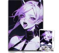Puzzle da 1000 pezzi per adolescenti, motivo: ragazza anime con vampiro pazzo, bellissimo gioco di design, difficile, duro, opera d'arte, regalo, dimensioni: 38x26cm