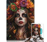 Puzzle da 1000 pezzi per adolescenti motivo: rosa gotica teschio farfalla giochi educativi decorazione per la casa regalo di compleanno regali arte murale 75x50cm