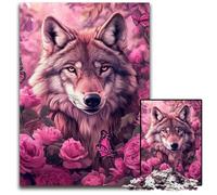 Puzzle da 1000 pezzi per adolescenti, motivo: Rose Wolf, puzzle in legno, adolescenti, coppie e amici per compleanni e Natale, 50x75cm