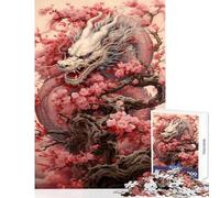 Puzzle da 1000 pezzi per adolescenti motivo: Sakura Dragon decorazione per la casa cinese giocattoli idee regalo per giochi educativi allena il tuo cervello e le tue mani dimensioni: 50x75cm