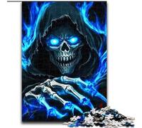 Puzzle da 1000 pezzi per adolescenti, motivo: teschio della morte, per gioco educativo, collezione di artisti, belle arti (dimensioni 50x75cm)
