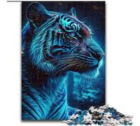 Puzzle da 1000 pezzi per adolescenti, motivo: tigre al neon, analisi e logica, con pezzi completamente interconnessi e di forma casuale, per bambini dai 14 anni in su (dimensioni 50x75cm)