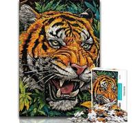 Puzzle da 1000 pezzi per adolescenti motivo: tigre misteriosa 1000 pezzi per adulti regali presente e regalo per amanti o amici (26x38cm)