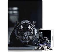 Puzzle da 1000 pezzi per adolescenti, motivo: tigre scura e pericolosa, bellissimo design, gioco, regalo di compleanno, opera d'arte, dimensioni: 38x26cm