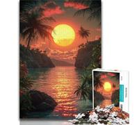 Puzzle da 1000 pezzi per adolescenti, motivo: tramonto sulla spiaggia, giocattolo educativo antistress, regalo per amici e familiari (dimensioni 75x50cm)