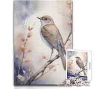 Puzzle da 1000 pezzi per adolescenti,motivo: Usignolo acquerello su ramo,accogliente e rilassante,divertimento per il tempo libero,vestibilità perfetta,giocattolo di alta precisione: 50x75cm