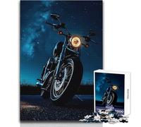 Puzzle da 1000 pezzi per adolescenti Motocicletta sotto il cielo notturno Giochi educativi ma divertenti e umoristici Regalo per compleanni Dimensioni 38x26cm
