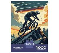 Puzzle Da 1000 Pezzi Per Adolescenti Mountain Biker on Peak, Digital Art Puzzle Per Adulti Gioco Rompicapo Modello Di Assemblaggio Regali Per Amici E Familiari 70x50cm/1000pcs