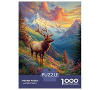 Puzzle Da 1000 Pezzi Per Adolescenti Mountain Majesty Elk's Grace Puzzle Per Adulti Gioco Per Famiglie Divertente E Spiritoso Regali Di Natale E Compleanno 38x26cm/1000pcs