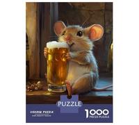 Puzzle Da 1000 Pezzi Per Adolescenti Mouse with Beer Puzzle Per Adulti Gioco Rompicapo Difficile Divertente Attività A Casa 38x26cm/1000pcs