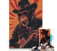 Puzzle da 1000 pezzi per adolescenti Mr Monkey Blues Night decorazione da parete passatempo ideale per le vacanze a casa per rafforzare l'amore tra le coppie 38x52cm