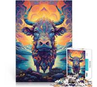 Puzzle da 1000 pezzi per adolescenti Mucca sulla natura della montagna Giocattoli da gioco perché è ideale come regalo per tutta la famiglia 38x26cm