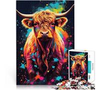 Puzzle da 1000 pezzi per adolescenti mucca vettoriale colorata giocattoli educativi per l'apprendimento è ideale come regalo per tutta la famiglia 38x26cm