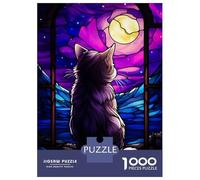 Puzzle Da 1000 Pezzi Per Adolescenti Munckhin Cat Stained Glass Puzzle Per Adolescenti Gioco Rompicapo Difficile Gioco Impegnativo Regali 52x38cm/1000pcs
