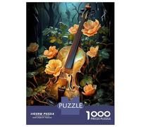 Puzzle Da 1000 Pezzi Per Adolescenti Music Violin And Flower Puzzle Giochi Divertenti Corsa Di Velocità Manuale Regali Unici Per Compleanno 38x26cm/1000pcs