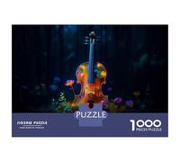 Puzzle Da 1000 Pezzi Per Adolescenti Music Violin And Flower Puzzle Per Adolescenti Giocattolo Decorazione Da Parete Regali Per Donne Regalo Di Compleanno, Regali, 52x38cm/1000pcs