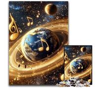 Puzzle da 1000 pezzi per adolescenti Musica Galassia Terra Puzzle in legno Interessante riduzione dello stress, idee regalo per 14+ 50X75CM