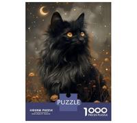 Puzzle Da 1000 Pezzi Per Adolescenti Mystic Black Cat And Moon Puzzle Per Adulti Giochi Rilassanti Regalo Di Compleanno Regali Unici Per Compleanno E Natale 52x38cm/1000pcs