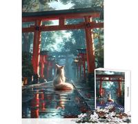 Puzzle da 1000 pezzi per adolescenti Mystic Kitsune Fox Torii Giocattoli antistress Regalo di compleanno Giochi educativi Interessanti per ridurre lo stress Dimensioni 38x26cm