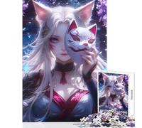 Puzzle da 1000 pezzi per adolescenti Mystic Kitsune Girl Gaze Giocattoli antistress Regali per donne e uomini Gioco pratico per compleanno Natale Dimensioni 38x26cm