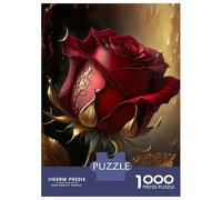 Puzzle Da 1000 Pezzi Per Adolescenti Mystical Golden Red Rose Puzzle Antistress Ma Divertente E Spiritoso Regali Unici Per Compleanno E Natale 52x38cm/1000pcs