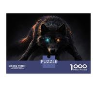 Puzzle Da 1000 Pezzi Per Adolescenti Mystical Wolf with Heterochromia Eyes Puzzle Per Adolescenti Giocattolo Decorazione Da Parete Regali Per Donne Regalo Di Compleanno, Regali, 52x38cm/1000pcs