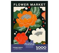 Puzzle Da 1000 Pezzi Per Adolescenti NARA Japan Flower Market Botanical Travel Poster Puzzle Per Adulti Giochi Per Famiglie Regalo Di Compleanno Regali Per Amici E Familiari 38x26cm/1000pcs