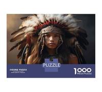 Puzzle Da 1000 Pezzi Per Adolescenti Native American Headdress for Women Puzzle Per Adolescenti Giochi Per Famiglie Sfida Difficile Regali Di Compleanno E Unici 52x38cm/1000pcs