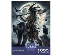 Puzzle Da 1000 Pezzi Per Adolescenti Native American Warrior Art Print-3 Puzzle Per Adulti Giocattolo Decorazione Da Parete Sfida Difficile Impegnativo Da Completare 52x38cm/1000pcs