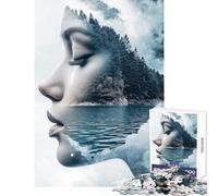 Puzzle da 1000 pezzi per adolescenti Natura Doppia esposizione Ritratto Fai da te Giocattoli Regali per donne Uomini Gioco pratico Collezione di artisti Belle arti Dimensioni 50x75cm