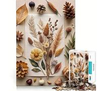 Puzzle da 1000 pezzi per adolescenti,natura morta autunnale con elementi secchi,decorazione con ritagli precisi,gioco cognitivo,gioco per il tempo libero,regalo di Natale rilassante (38x26cm)