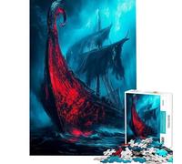 Puzzle da 1000 pezzi per adolescenti nave fantasma in mare in tempesta puzzle per adulti giocattolo antistress ideale per le vacanze a casa per ammazzare il tempo e per allenare la mente (38x26cm)