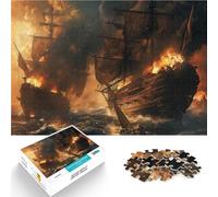 Puzzle da 1000 pezzi per adolescenti Nave pirata in battaglia Sfida di gioco educativo giocattolo Giocattoli per la decorazione della casa 70x100cm