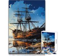 Puzzle da 1000 pezzi per adolescenti, nave rilassante, dolce svago, taglio fine e liscio, giocattolo artigianale, dimensioni 38x52cm