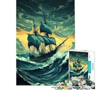 Puzzle da 1000 pezzi per adolescenti "Navigazione attraverso la tempesta" - Esercizio per il cervello - Presenta giochi per famiglie per donne dai 14 anni in su - Gioco di puzzle offerto (38x52cm)