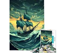 Puzzle da 1000 pezzi per adolescenti "Navigazione attraverso la tempesta" - Esercizio per il cervello - Presenta giochi per famiglie per donne dai 14 anni in su - Gioco di puzzle offerto (50x75cm)