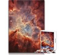 Puzzle da 1000 pezzi per adolescenti Nebulosa cosmica arancione Bellissimo design Gioco per migliorare la memoria Regalo di compleanno Dimensioni 38x52cm