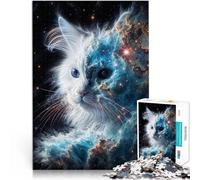 Puzzle da 1000 pezzi per adolescenti Nebulosa Cosmica Gatto Bianco apprendimento educativo Migliorare l'amore tra le coppie 38x26cm
