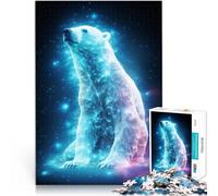 Puzzle da 1000 pezzi per adolescenti Nebulose Orso Polare Neon Giocattolo educativo antistress Lista dei desideri con Babbo Natale 75x50cm
