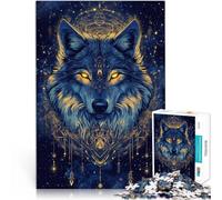 Puzzle da 1000 pezzi per adolescenti “Nel buio Lupo” Fatto di carta，per età pari o superiore a 14 anni Gioco impegnativo e gioco per famiglie Regali di Babbo Natale segreto。misurare：26x38cm