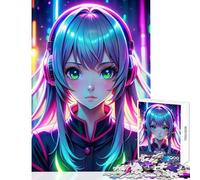 Puzzle da 1000 pezzi per adolescenti neon anime ragazze giocattoli per la decorazione della casa ottimo regalo per la collezione di artisti di giochi per famiglie belle arti dimensioni 38x26cm
