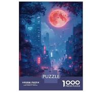 Puzzle Da 1000 Pezzi Per Adolescenti Neon City Moon Night Puzzle Per Adulti Gioco Pratico Regali Per Donne Regali Per Amici E Familiari 38x26cm/1000pcs