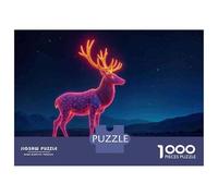 Puzzle Da 1000 Pezzi Per Adolescenti Neon Deer Night Scene Puzzle Per Adulti Giocattolo Decorazione Da Parete Un'opera D'arte Per Compleanno, Natale 70x50cm/1000pcs