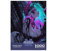 Puzzle Da 1000 Pezzi Per Adolescenti Neon Demon Girl in Dark Forest Puzzle Per Adulti Gioco Pratico Sfida Difficile Regali Per Amici E Familiari 52x38cm/1000pcs