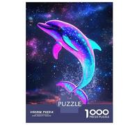 Puzzle Da 1000 Pezzi Per Adolescenti Neon Dolphin Leaping Water Puzzle Per Adulti Gioco Per Famiglie Antistress Regali Di Compleanno E Unici 38x26cm/1000pcs