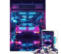 Puzzle da 1000 pezzi per adolescenti Neon Garage difficile e impegnativo gioco di assemblaggio impossibile adatto a persone dai 14 anni in su (38x26cm)
