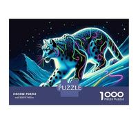 Puzzle Da 1000 Pezzi Per Adolescenti Neon Leopard Wall Art Print-3 Puzzle Per Adulti Giocattolo Decorazione Da Parete Analisi E Logica Aiutano L'esercizio Del Cervello 52x38cm/1000pcs