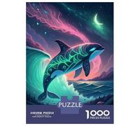 Puzzle Da 1000 Pezzi Per Adolescenti Neon Orca in A Fantasy Landscape Puzzle Per Adulti Gioco Pratico Decorazione Murale Regali Per Amici E Familiari 52x38cm/1000pcs