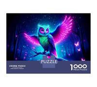 Puzzle Da 1000 Pezzi Per Adolescenti Neon Owl Wall Art Print Puzzle Per Adulti Giocattoli Antistress Taglio Di Precisione Regali Di Natale E Compleanno 70x50cm/1000pcs