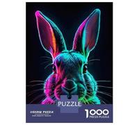 Puzzle Da 1000 Pezzi Per Adolescenti Neon Rabbit Portrait Puzzle Per Adolescenti Gioco Per Famiglie Migliora La Memoria Regali Unici Per Compleanno E Natale 38x26cm/1000pcs